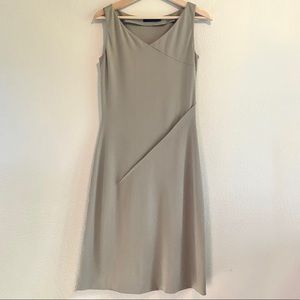 Calvin Klein Collection Asymmetrical Gray V-Neck Dress